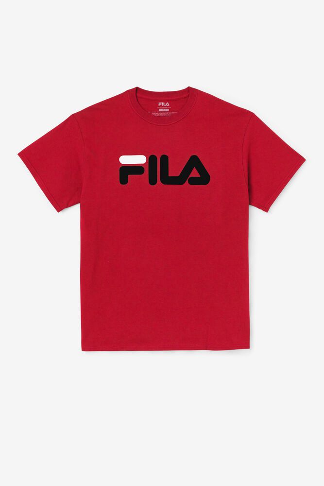 Fila T-Shirt Mens Red Logo - Ireland 72984-ENRY